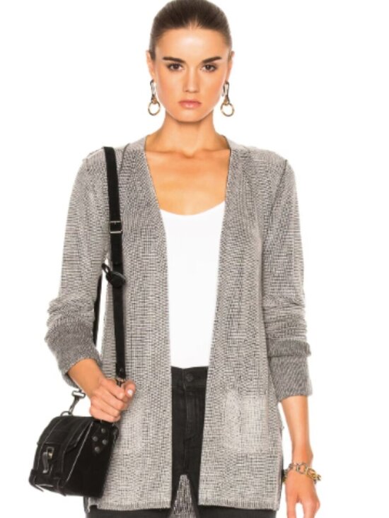 ATM Anthony Thomas Melillo Sweaters - ATM Waffle Stitch Open Front Knit Cardigan Modal Wool Pockets